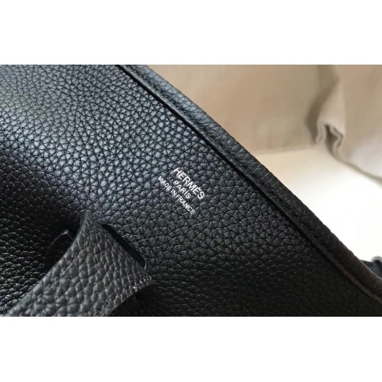 Hermes Evelyne III 29 PM Bag In Black Clemence Leather