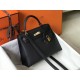 Hermes Kelly 25cm Sellier Bag In Black Epsom Leather