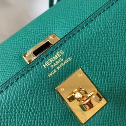 Hermes Kelly 25cm Sellier Bag In Malachite Epsom Leather