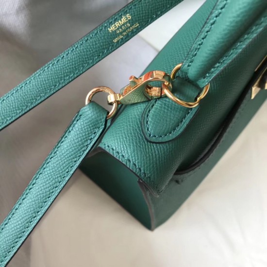 Hermes Kelly 25cm Sellier Bag In Malachite Epsom Leather