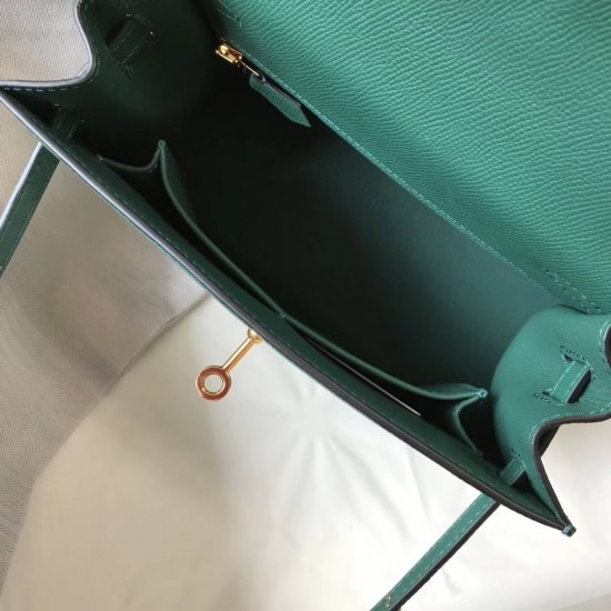 Hermes Kelly 25cm Sellier Bag In Malachite Epsom Leather