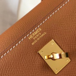 Hermes Kelly 25cm Sellier Bag In Gold Epsom Leather