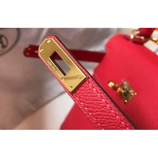 Hermes Kelly 25cm Sellier Bag In Red Epsom Leather