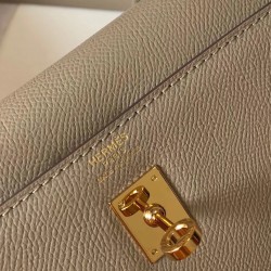 Hermes Kelly 25cm Sellier Bag In Tourterelle Epsom Leather