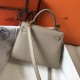 Hermes Kelly 25cm Sellier Bag In Tourterelle Epsom Leather