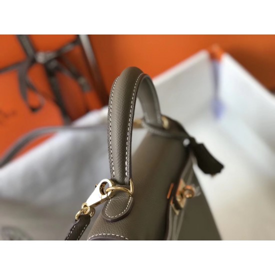 Hermes Kelly 25cm Sellier Bag In Taupe Epsom Leather