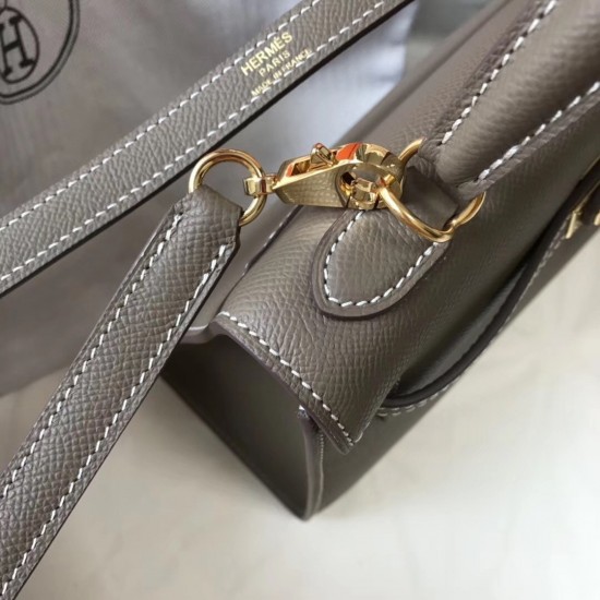 Hermes Kelly 25cm Sellier Bag In Taupe Epsom Leather