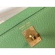 Hermes Kelly Mini II Bag In Vert Criquet Epsom Leather