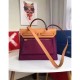 Hermes Herbag Zip PM 31cm Bag In Fuchsia Canvas