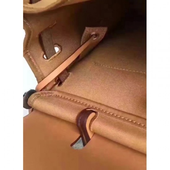 Hermes Herbag Zip PM 31cm Bag In Caramel Canvas