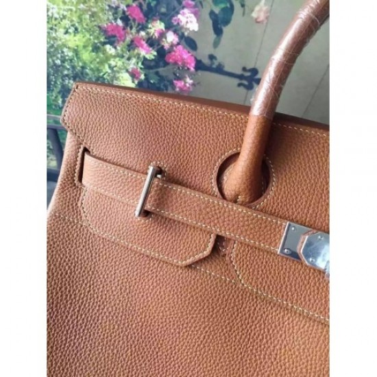 Hermes Brown Haut a Courroies HAC Birkin 40cm Bag