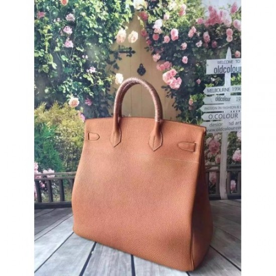 Hermes Brown Haut a Courroies HAC Birkin 40cm Bag