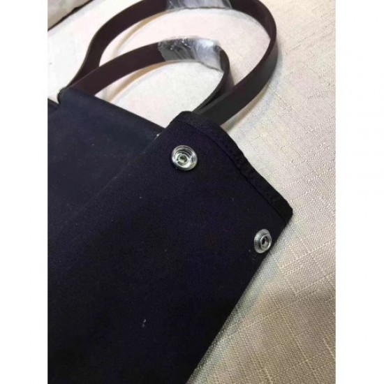 Hermes Cabag Elan Bag In Dark Blue Canvas