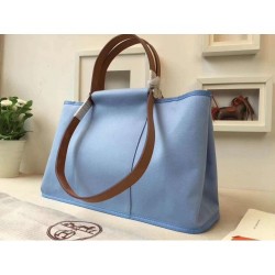 Hermes Cabag Elan Bag In Celeste Canvas