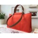 Hermes Cabag Elan Bag In Capucine Canvas