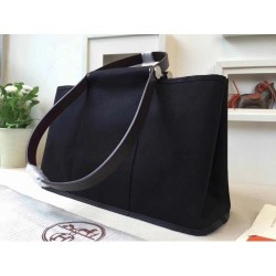 Hermes Cabag Elan Bag In Black Canvas