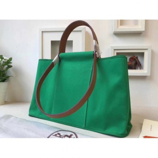 Hermes Cabag Elan Bag In Bamboo Canvas