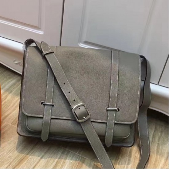 Hermes Grey Steve 35 Messenger Bag