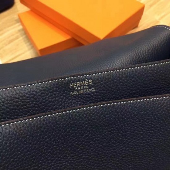 Hermes Dark Blue Steve 35 Messenger Bag