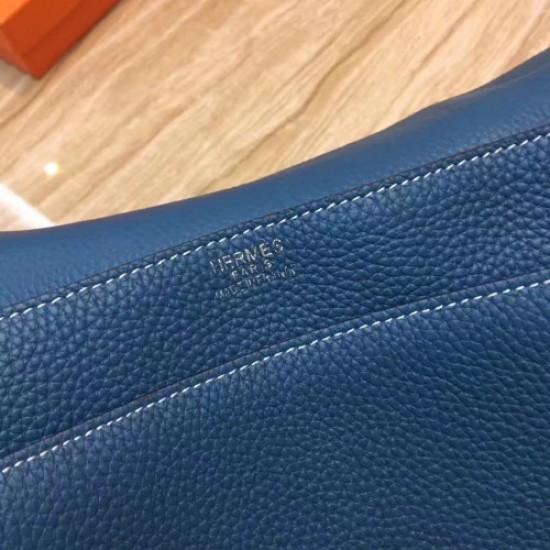 Hermes Blue Jean Steve 35 Messenger Bag