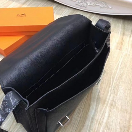 Hermes Black Steve 35 Messenger Bag