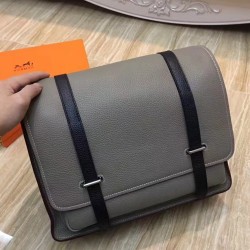 Hermes Bicolor Steve 35 Messenger Grey Bag