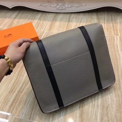 Hermes Bicolor Steve 35 Messenger Grey Bag