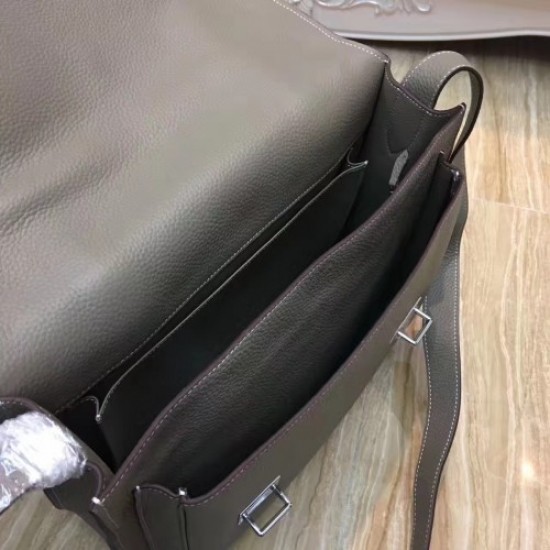 Hermes Bicolor Steve 35 Messenger Grey Bag