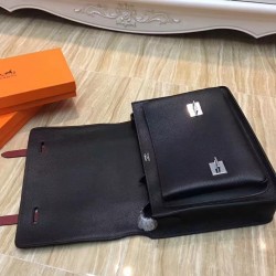 Hermes Bicolor Steve 35 Messenger Black Bag