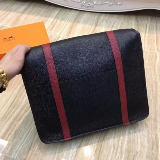 Hermes Bicolor Steve 35 Messenger Black Bag