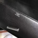 Hermes Handmade Egee Clutch In Black Swift Leather