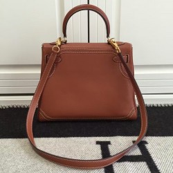 Hermes Kelly Ghillies 28cm In Brown Swift Leather