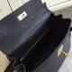 Hermes Kelly Ghillies 28cm In Black Swift Leather