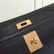 Hermes Kelly Ghillies 28cm In Black Swift Leather