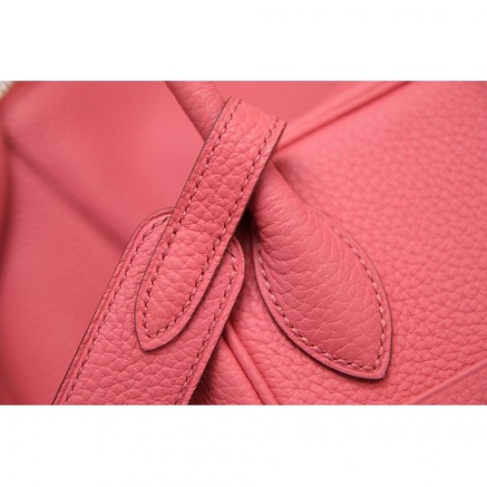 Hermes Rose Lipstick Clemence Lindy 34cm Bag