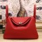 Hermes Red Clemence Lindy 34cm Bag