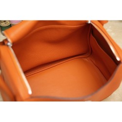 Hermes Orange Clemence Lindy 34cm Bag