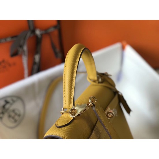 Hermes Kelly 25cm Sellier Bag In Yellow Epsom Leather