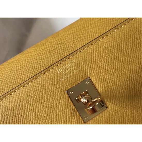 Hermes Kelly 25cm Sellier Bag In Yellow Epsom Leather