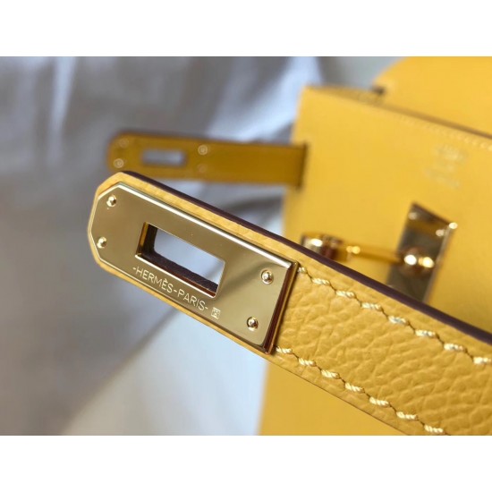 Hermes Kelly 25cm Sellier Bag In Yellow Epsom Leather