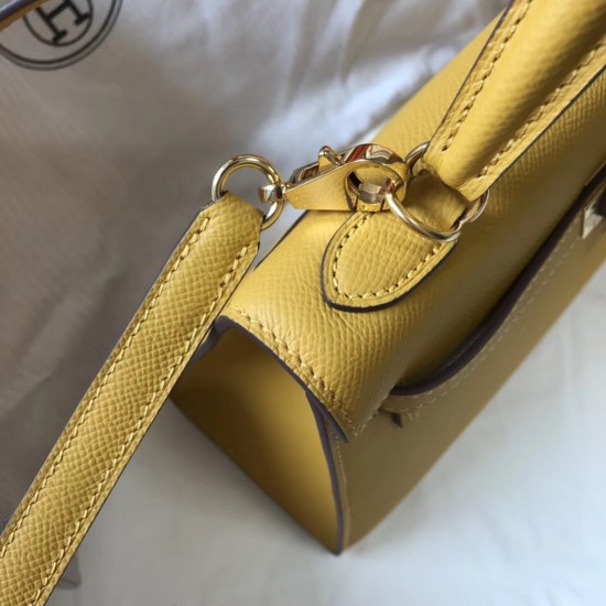 Hermes Kelly 25cm Sellier Bag In Yellow Epsom Leather