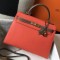 Hermes Bi-color Kelly 32cm Epsom Bag Piment/Taupe GHW