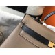 Hermes Bi-color Kelly 32cm Epsom Bag Taupe/Black GHW