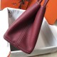 Hermes Garden Party 36 Bag In Bordeaux Clemence Calfskin