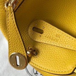 Hermes Lindy Mini Bag In Yellow Clemence Calfskin