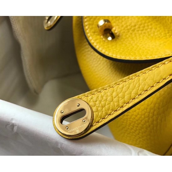 Hermes Lindy Mini Bag In Yellow Clemence Calfskin