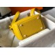 Hermes Lindy Mini Bag In Yellow Clemence Calfskin