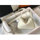 Hermes Lindy Mini Bag In White Clemence Calfskin