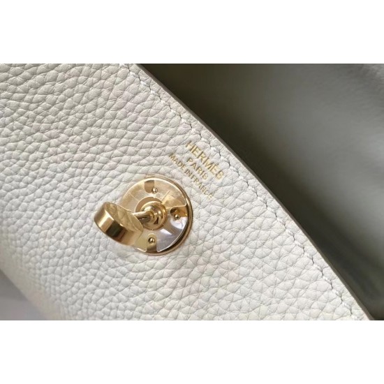 Hermes Lindy Mini Bag In White Clemence Calfskin