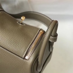 Hermes Lindy Mini Bag In Taupe Clemence Calfskin